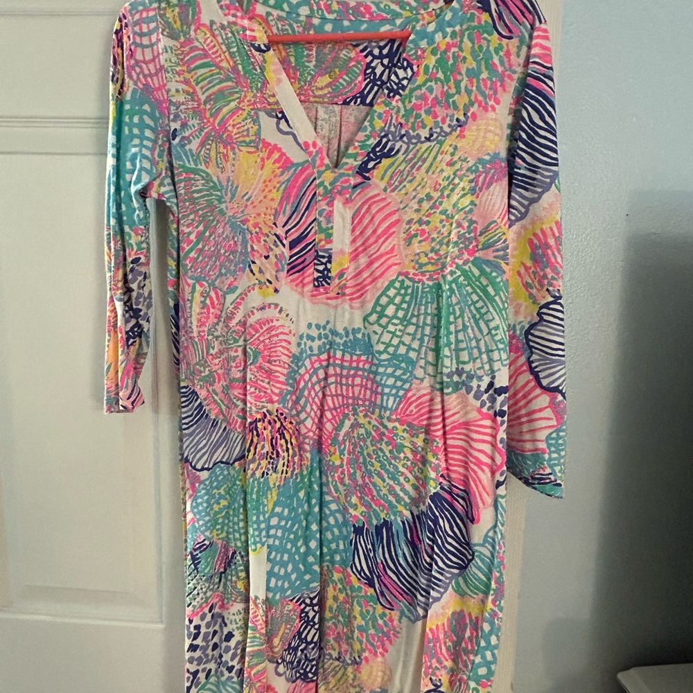 Lilly Pulitzer Pink and Blue Tropical Dress